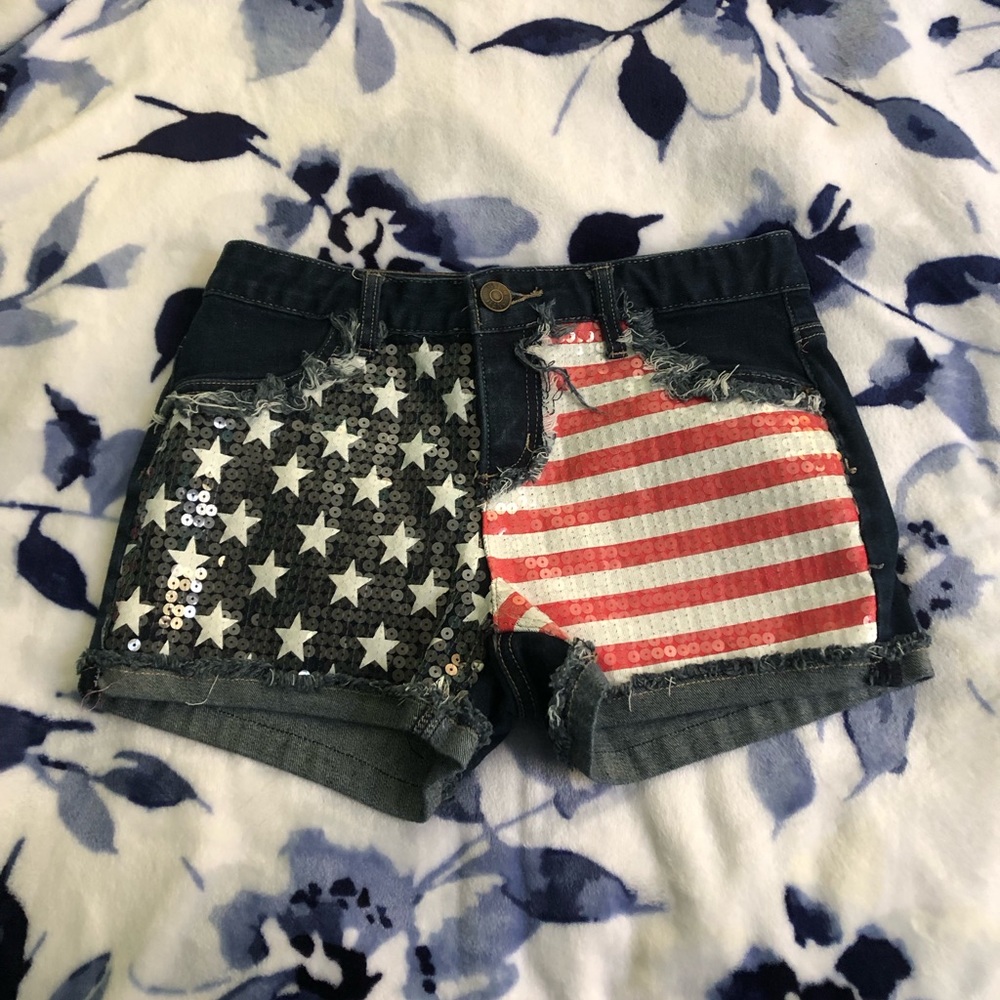 Kids Flag jean shorts